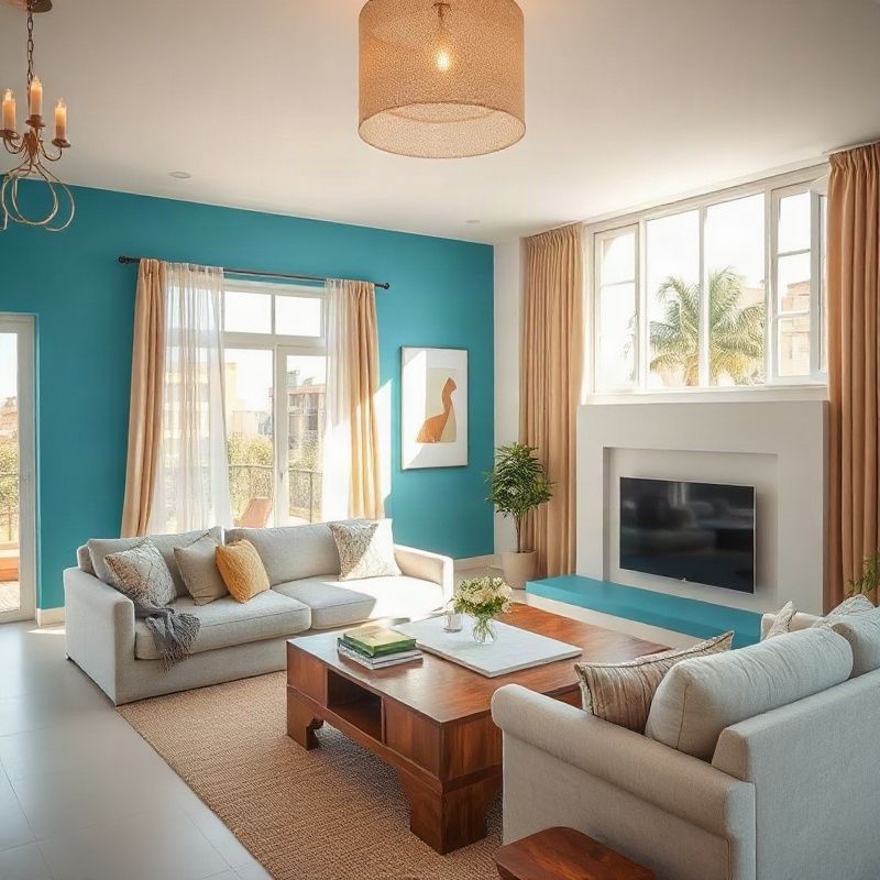 Bright, well-finished Mombasa apartment living room with natural light