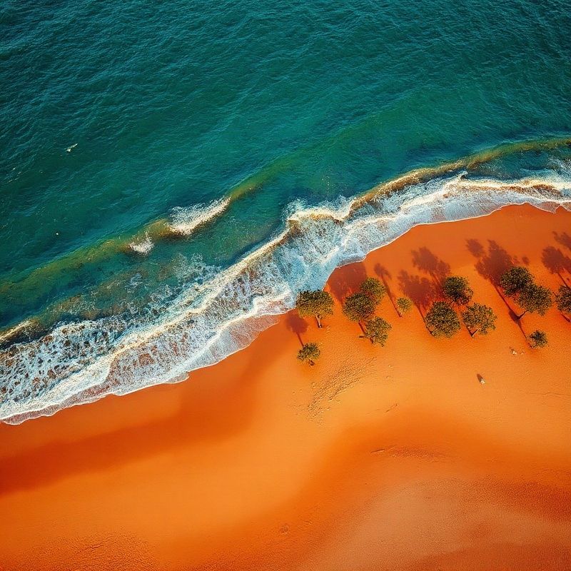 Aerial view of Mombasa's North Coast shoreline at golden hour